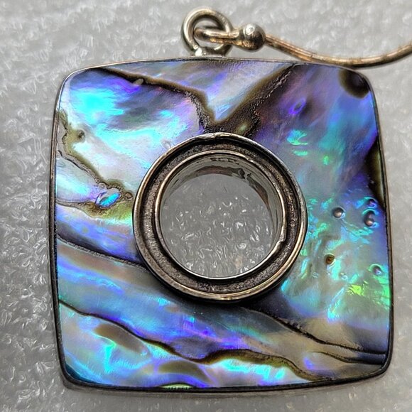 Square Abalone Shell Earrings - Picture 5 of 16